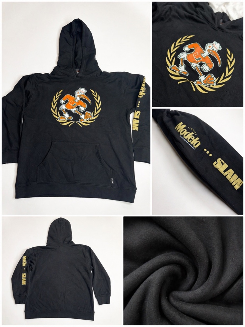 Modelo USA x SLAM Collab Hoodie Miami Hurricanes March Madness Sebastian Ibis - Picture 4 of 17